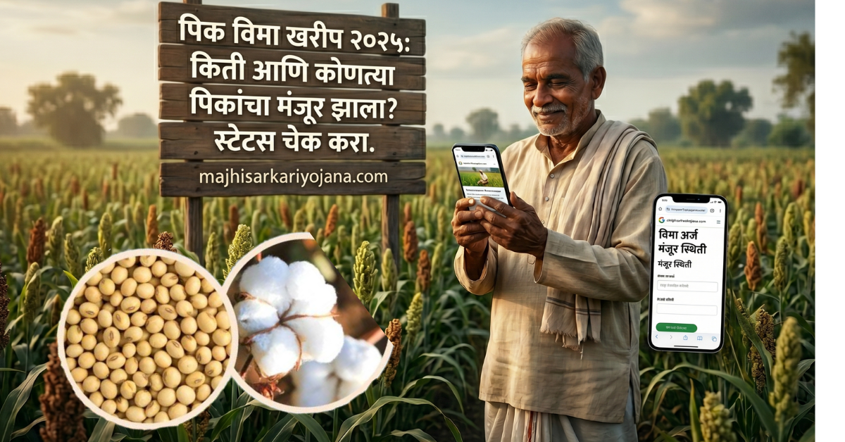 Pik Vima Kharip 2025 good news किती आणि कोणत्या पिकांचा पीक विमा मंजूर झाला स्टेटस कसे तपासावे